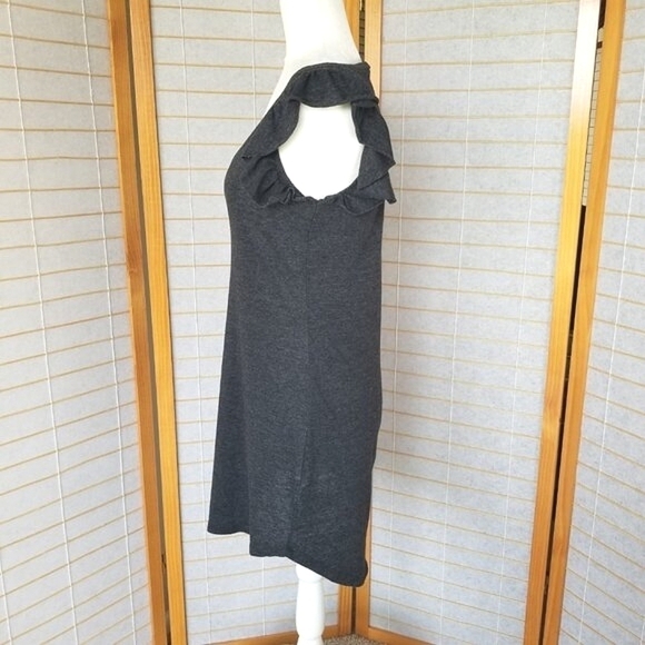 Chaser Dark Gray Mini T-Shirt Dress Small Flutter Sleeve - Picture 5 of 11